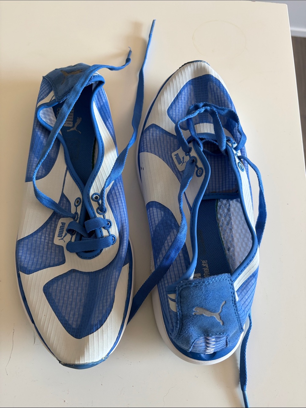 Puma Kids Blue and White Slip-On Lace Sneakers
